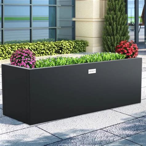 black metal flower boxes|metal rectangular planter boxes.